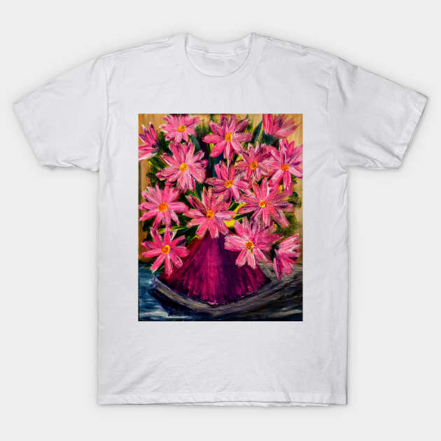 Some fun bright pink flowers T-Shirt by kkartwork